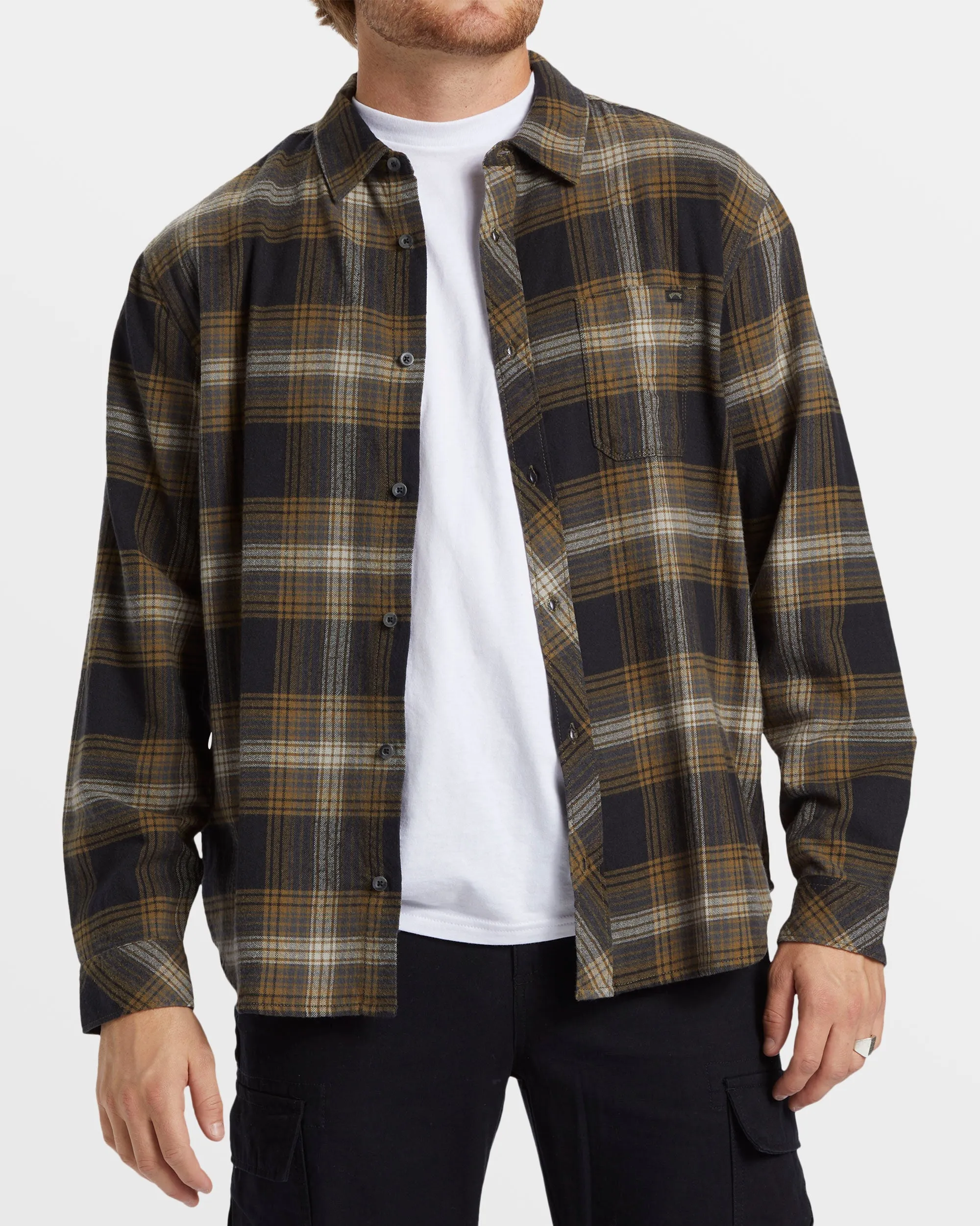 Coastline Long Sleeve Flannel Shirt - Military sold by Billabong