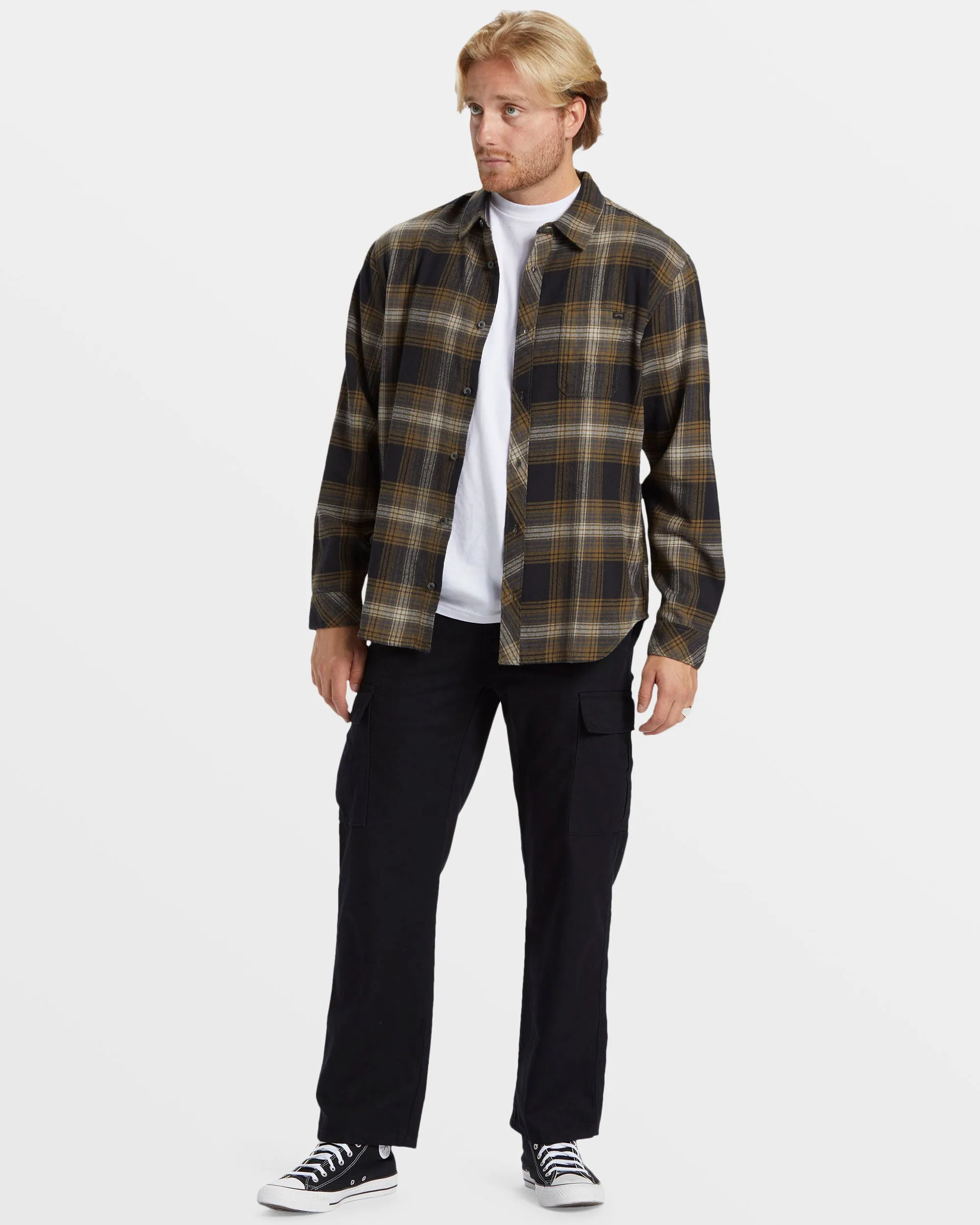 Coastline Long Sleeve Flannel Shirt - Military sold by Billabong product image thumbnail 5