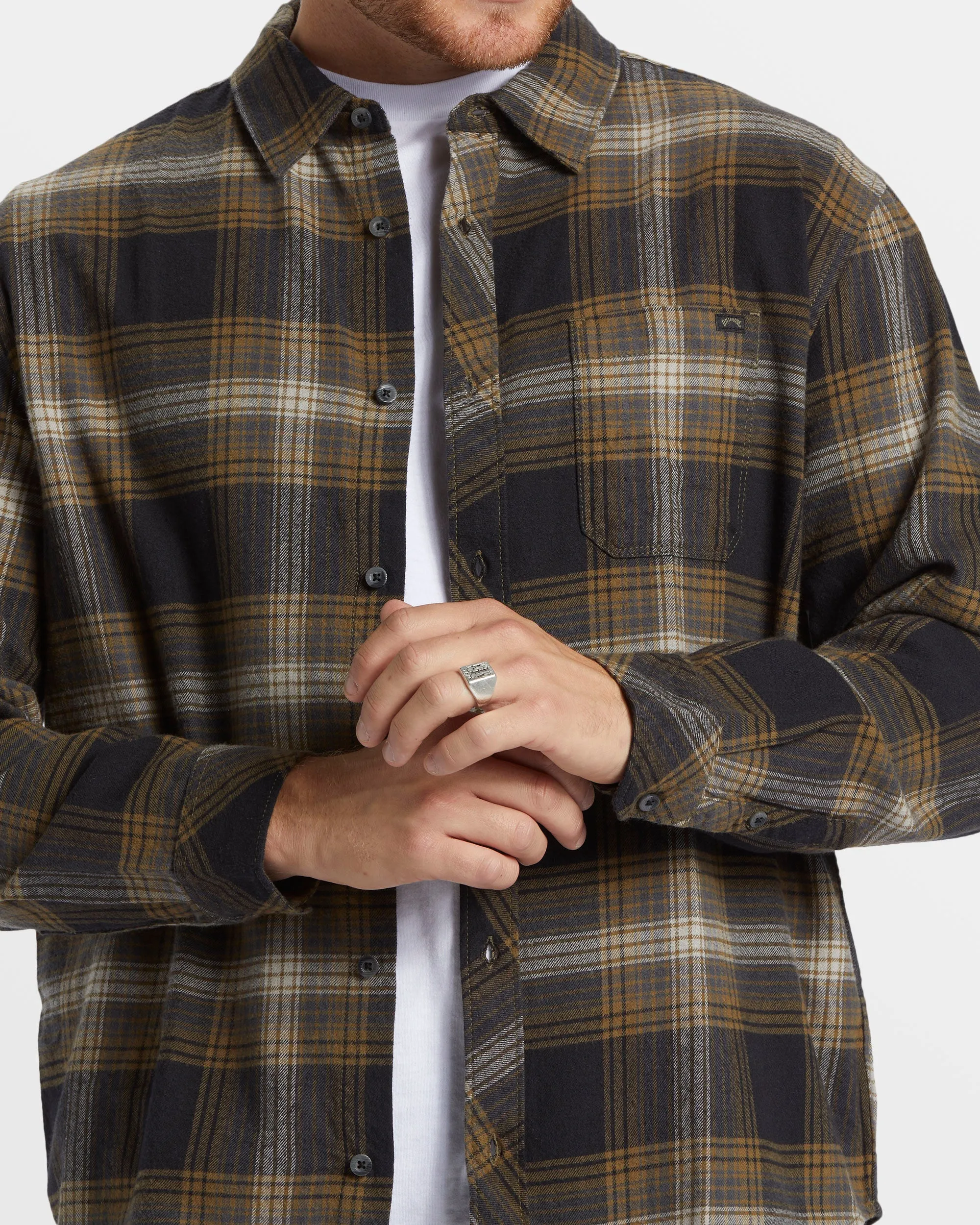Coastline Long Sleeve Flannel Shirt - Military sold by Billabong product image thumbnail 4