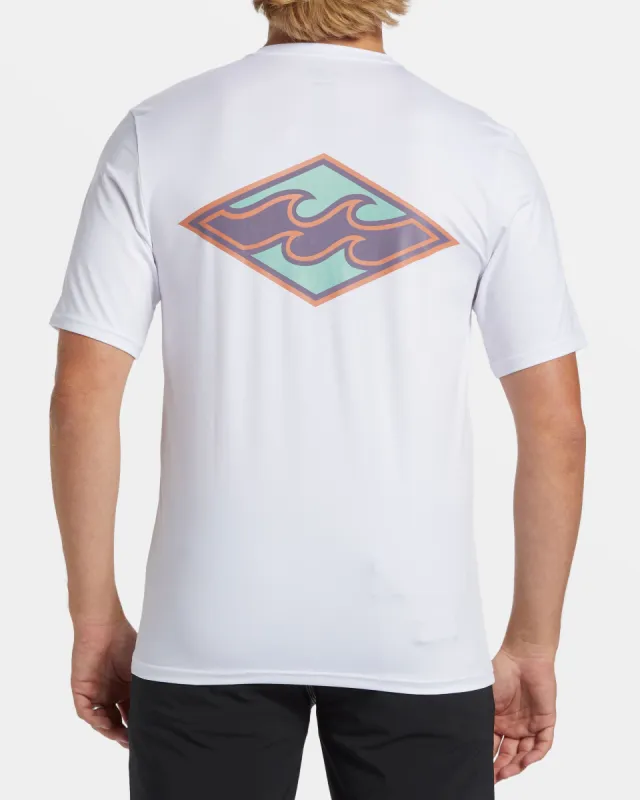 Crayon Wave Loose Fit Short Sleeve Surf Tee - White sold by Billabong