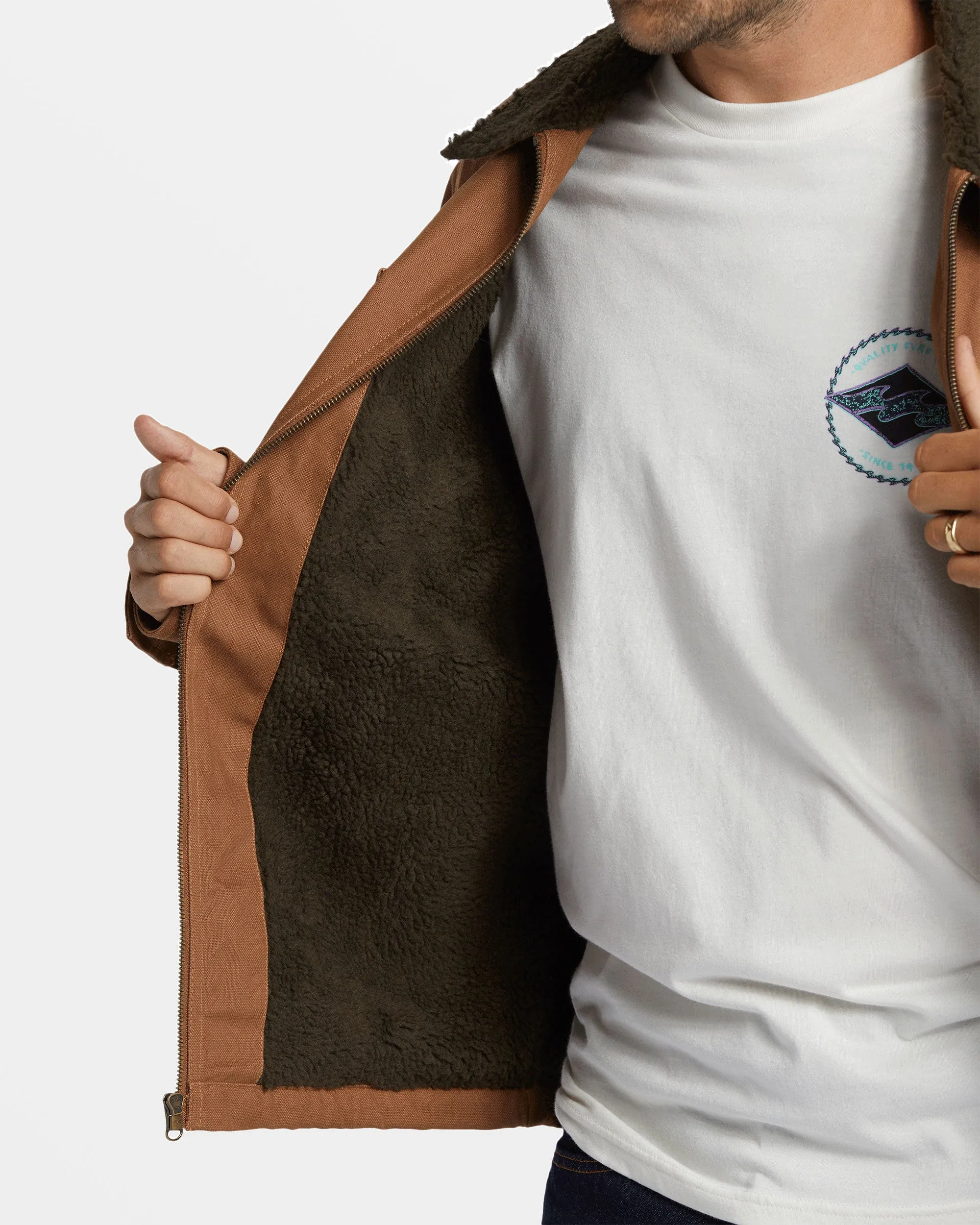 Barlow Sherpa Canvas Jacket - Camel sold by Billabong product image thumbnail 5