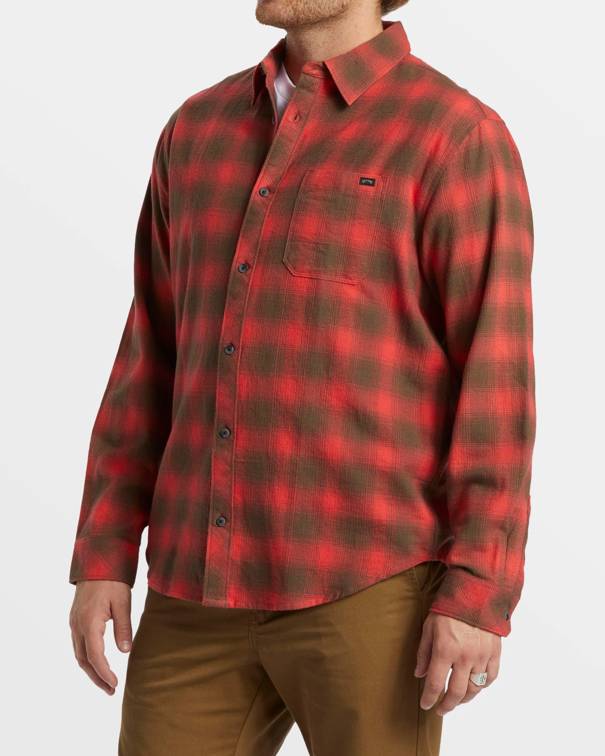 Coastline Long Sleeve Flannel Shirt - Red sold by Billabong product image thumbnail 3