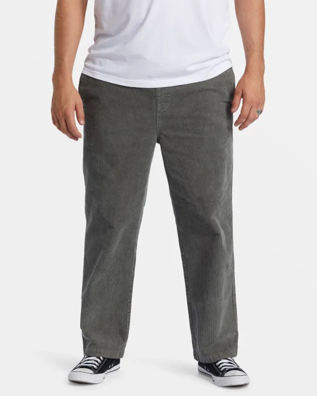 Larry Elastic Waist Corduroy Pants - Slate Green made by Billabong
