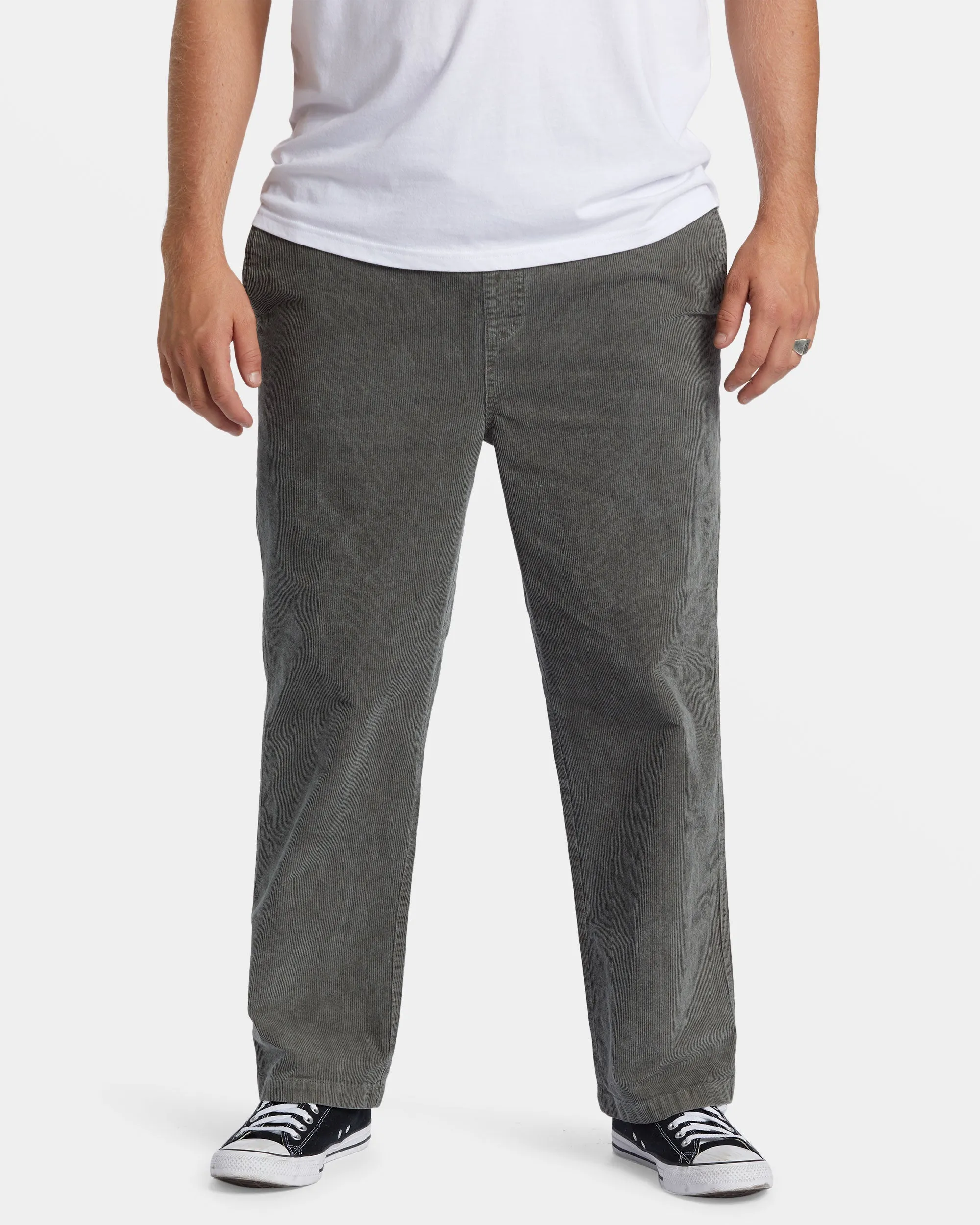 Larry Elastic Waist Corduroy Pants - Slate Green sold by Billabong