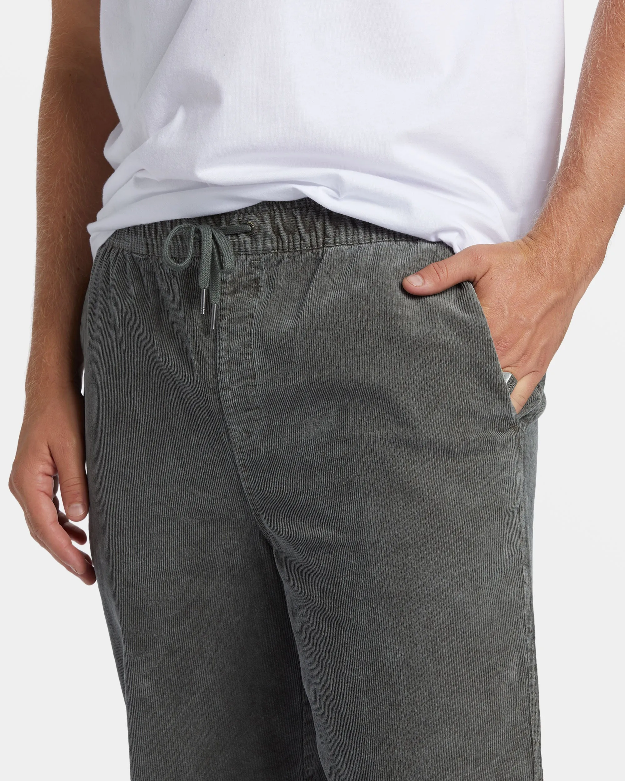 Larry Elastic Waist Corduroy Pants - Slate Green sold by Billabong product image thumbnail 5
