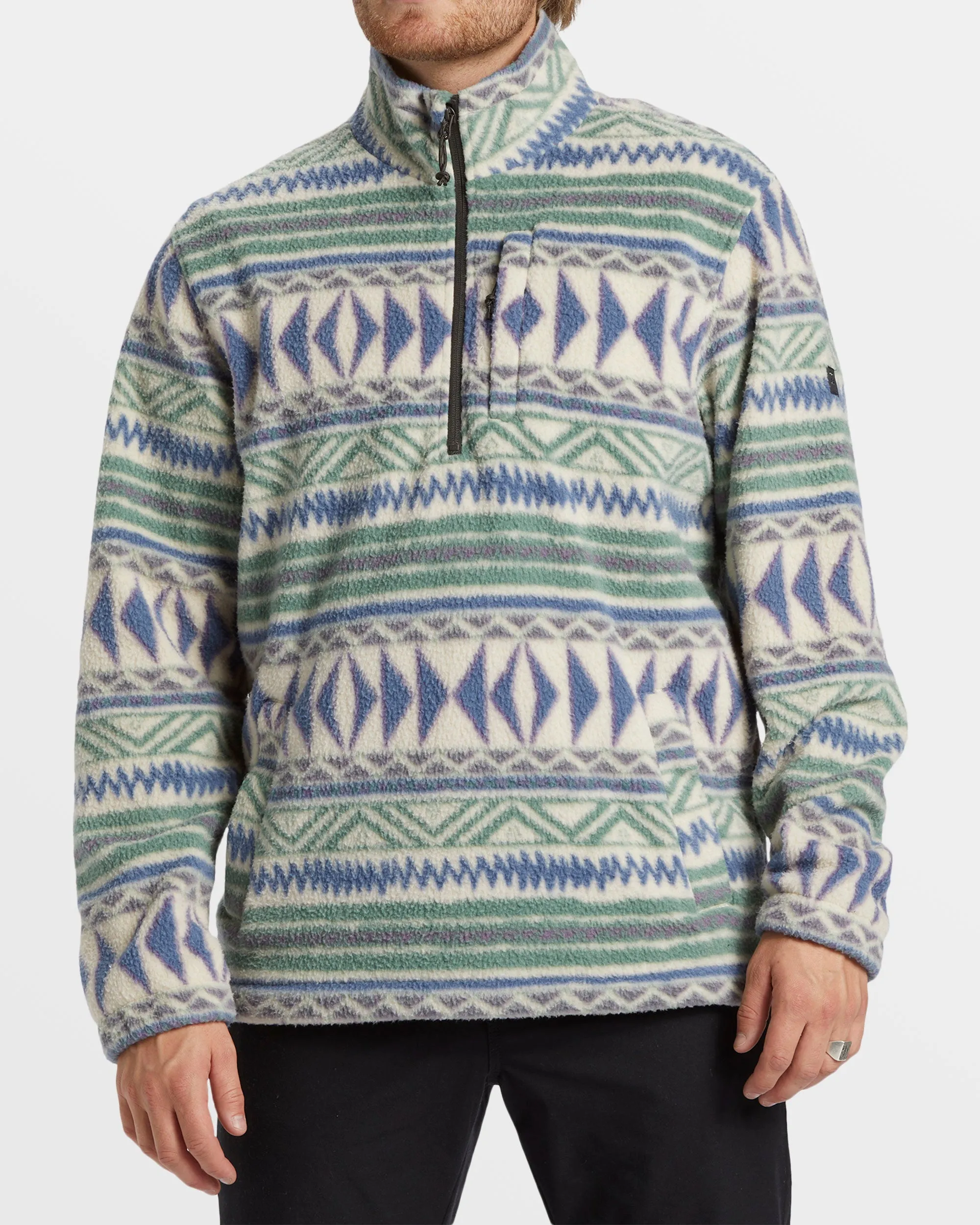 Boundary Half-Zip Mock Neck Fleece - Chino sold by Billabong