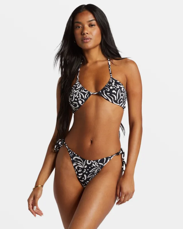 La Isla Drew Medium Coverage Bikini Top - Black Pebble sold by Billabong