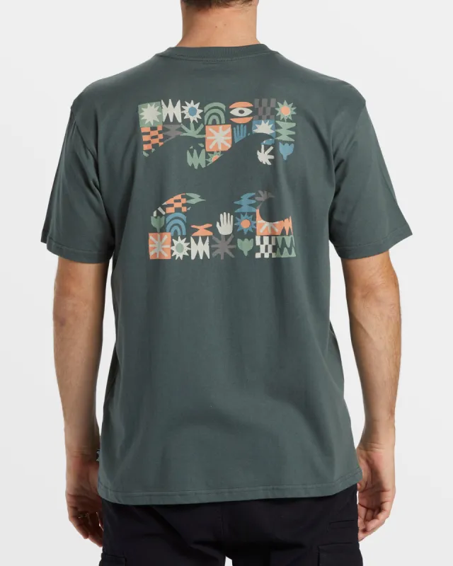Crayon Wave T-Shirt - Slate Green sold by Billabong