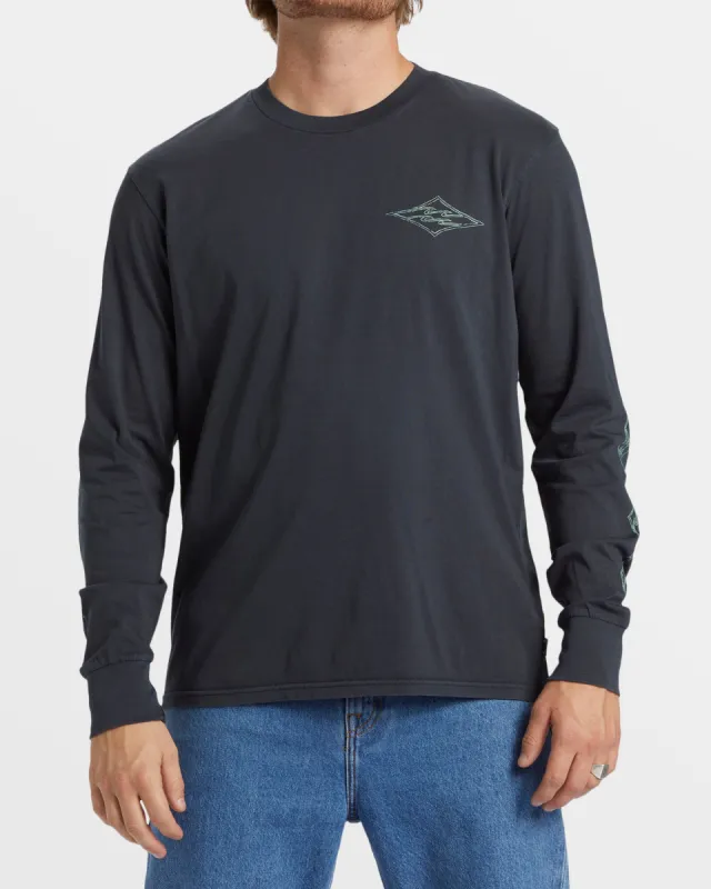 Crayon Wave Long Sleeve Wave Washed T-Shirt - Black sold by Billabong