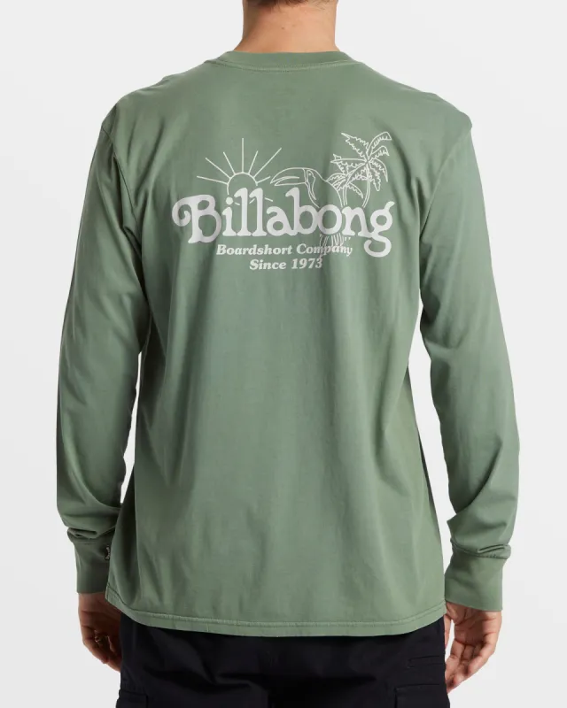 Lounge Long Sleeve Wave Washed T-Shirt - Hunter sold by Billabong