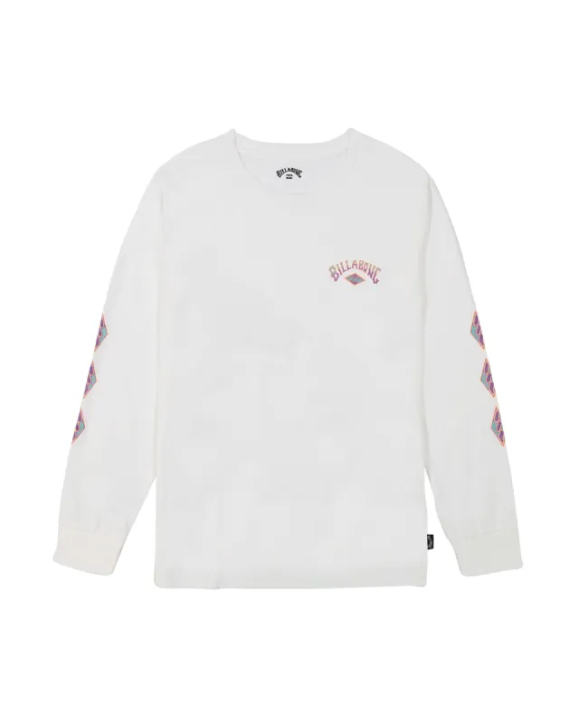 Little Boys Crayon Wave Long Sleeve T-Shirt - Off White sold by Billabong