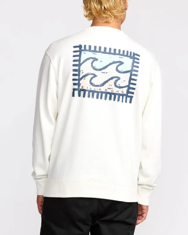 Crayon Wave Crew Sweatshirt - Off White made by Billabong