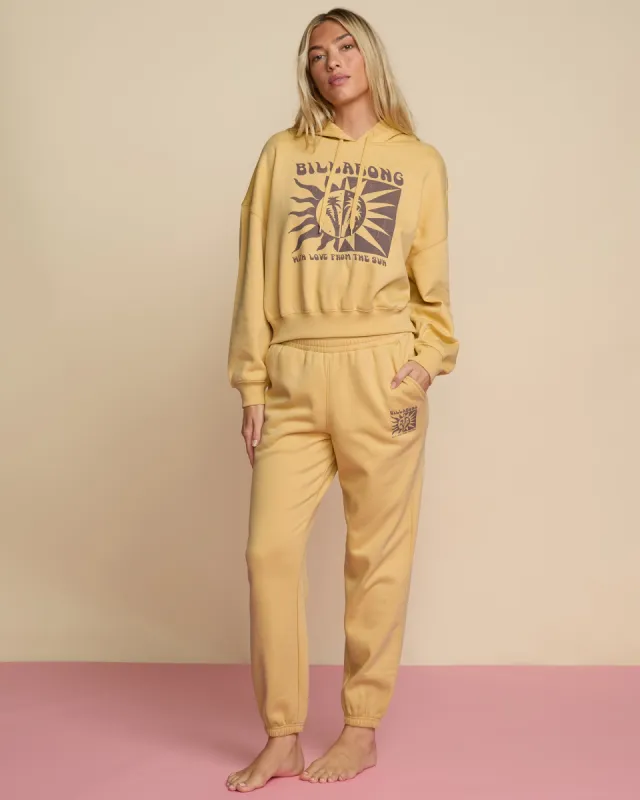 With Love From The Sun Fleece Pant - Pale Yellow sold by Billabong