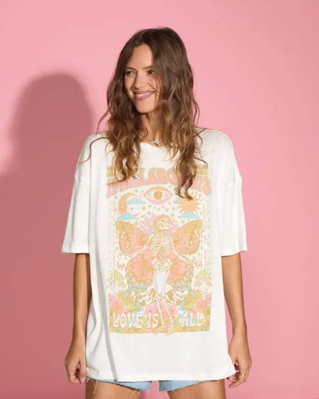 Love Is All T-Shirt - Salt Crystal made by Billabong