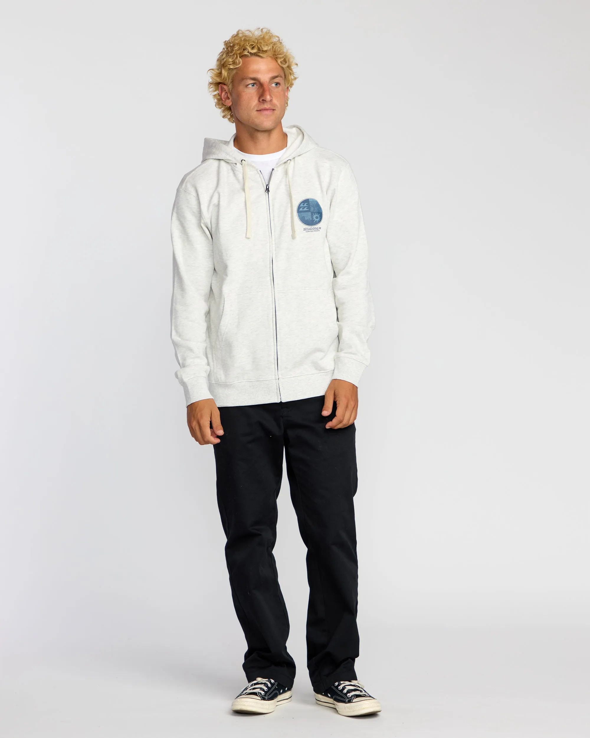Twin Fins Zip Hoodie - Oatmeal Heather sold by Billabong product image thumbnail 5