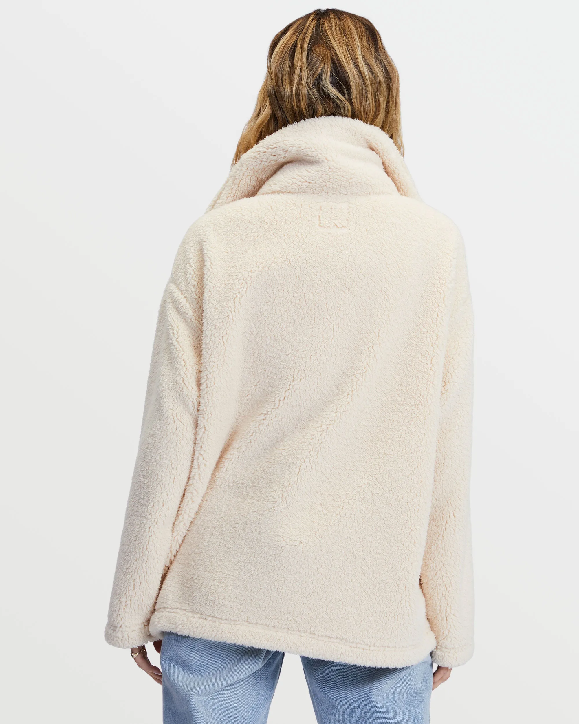 Warm N Cozy Teddy Bear Sherpa Button-Up Jacket - Antique White sold by Billabong product image thumbnail 4