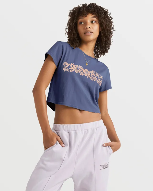 Tahiti Crop Cropped Short Sleeve T-Shirt - Blue Surf made by Billabong