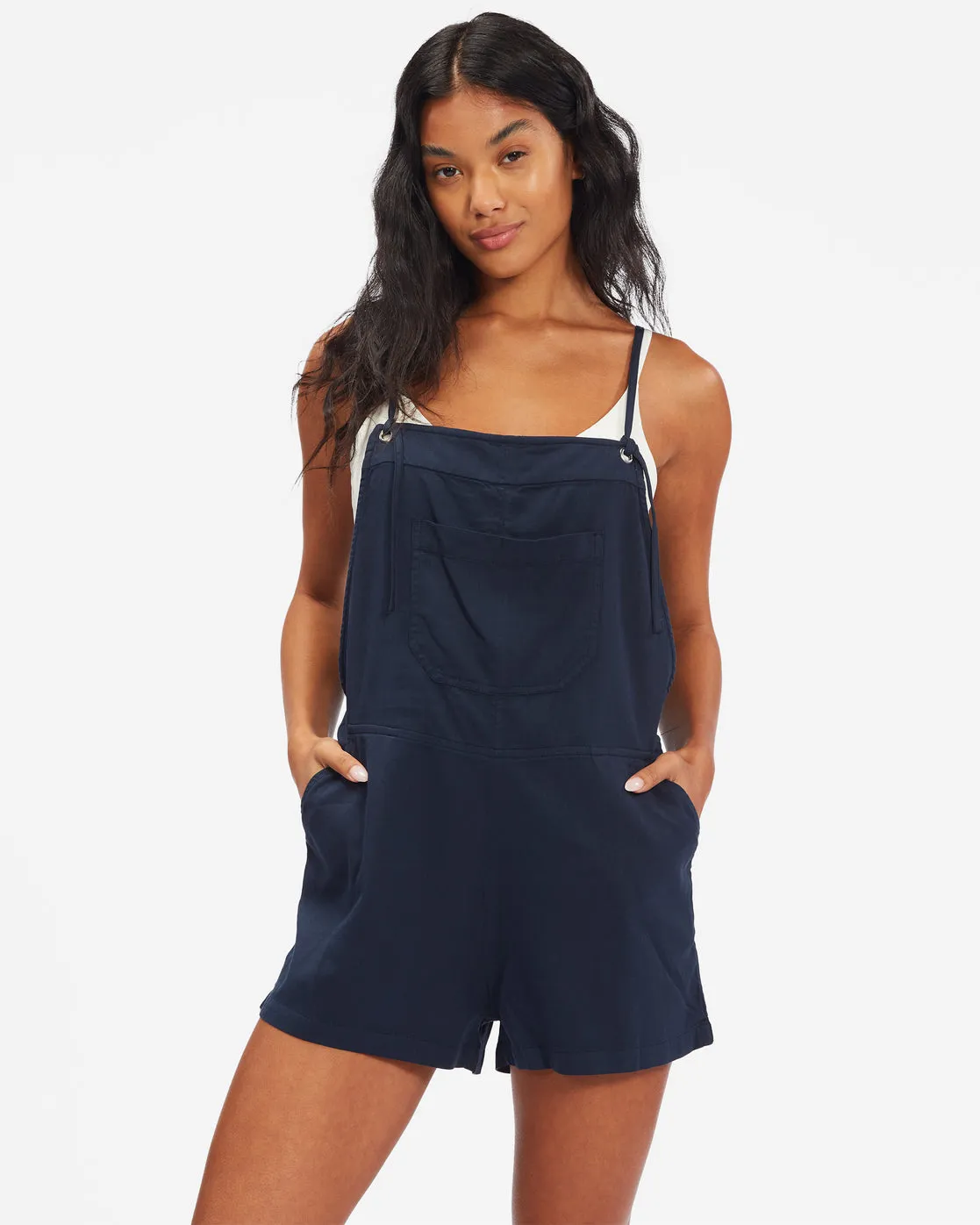 Out N About Overalls Romper - Ink sold by Billabong