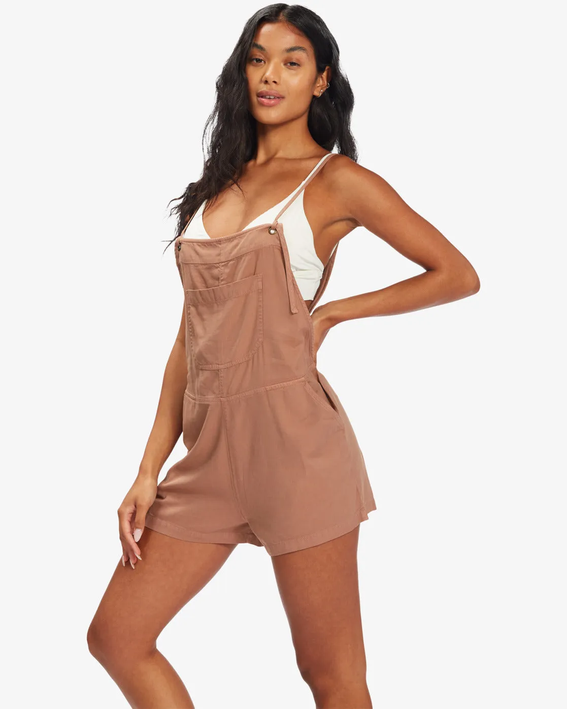 Out N About Overalls Romper - Nutmeg sold by Billabong product image thumbnail 2