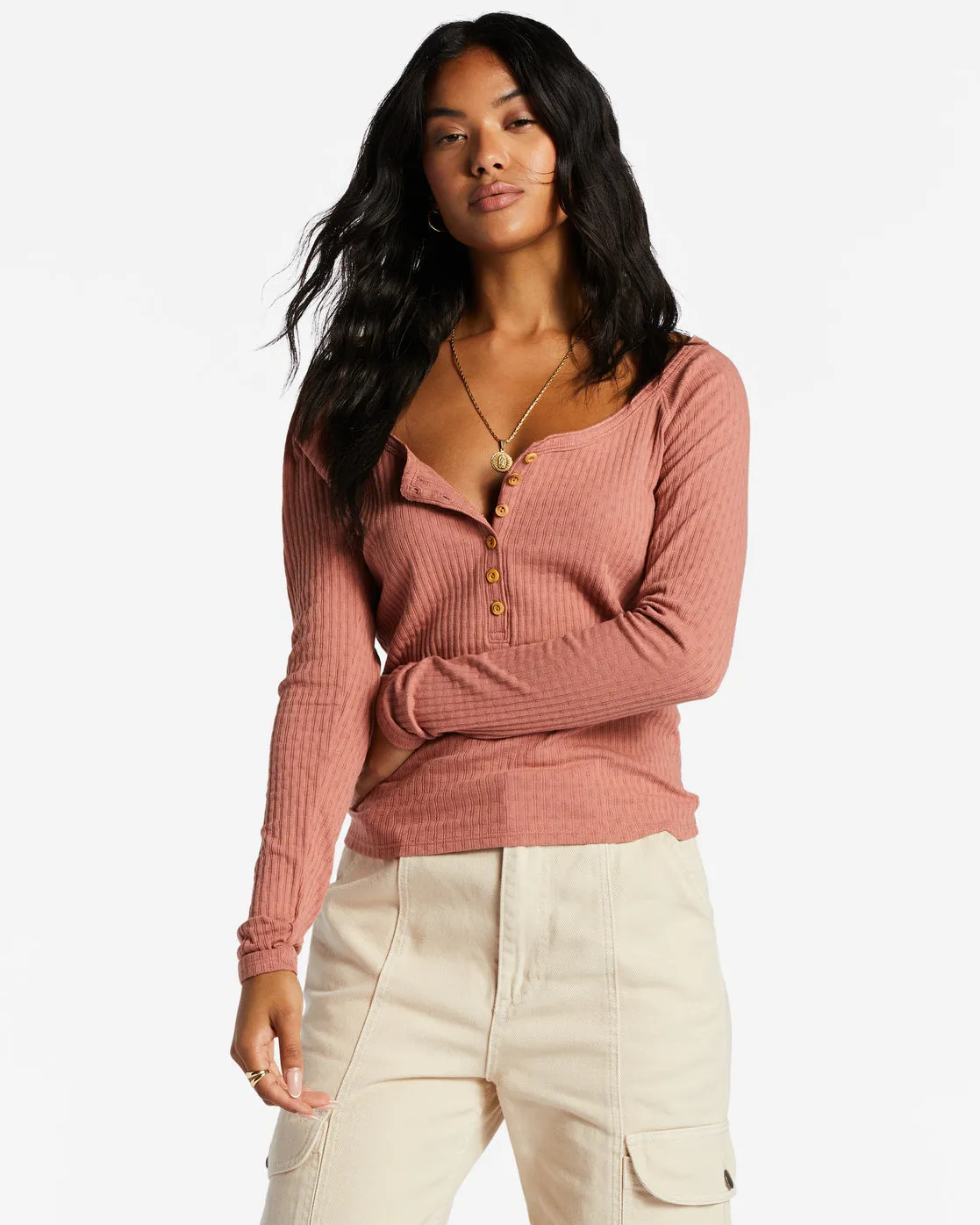 Call Me Rib Knit Top - Sweet Tea sold by Billabong