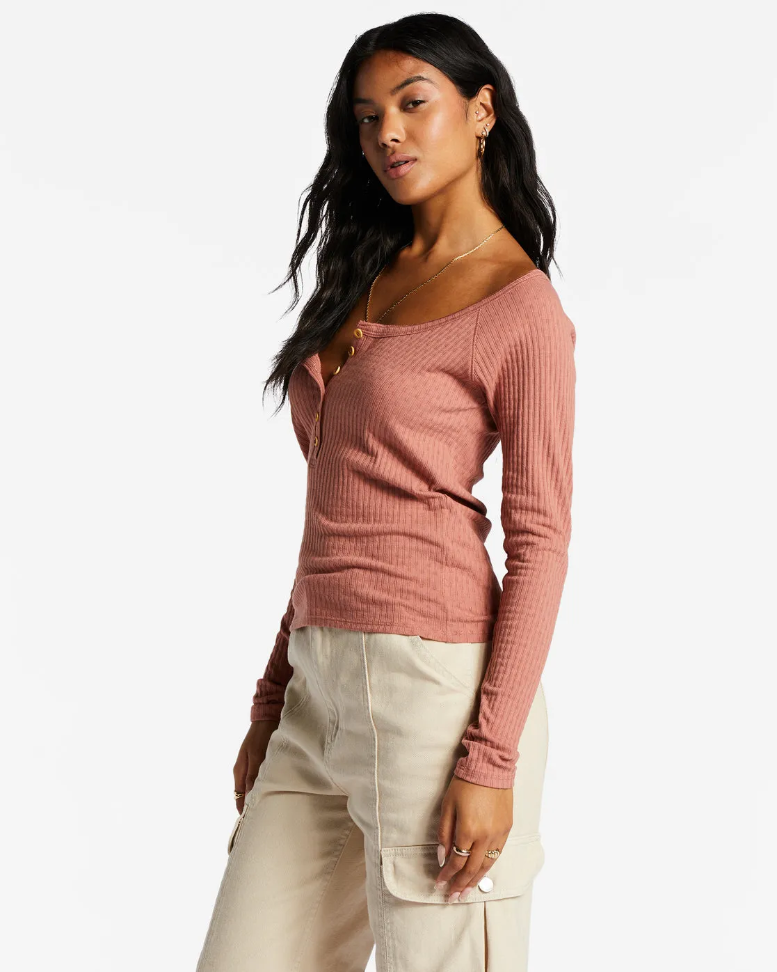 Call Me Rib Knit Top - Sweet Tea sold by Billabong product image thumbnail 2