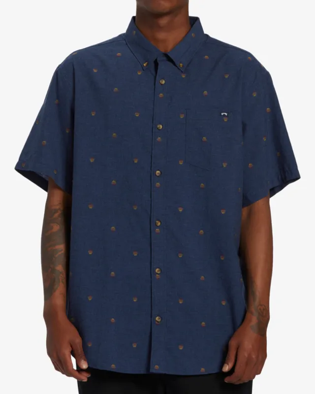 All Day Jacquard Short Sleeve Shirt - Navy sold by Billabong