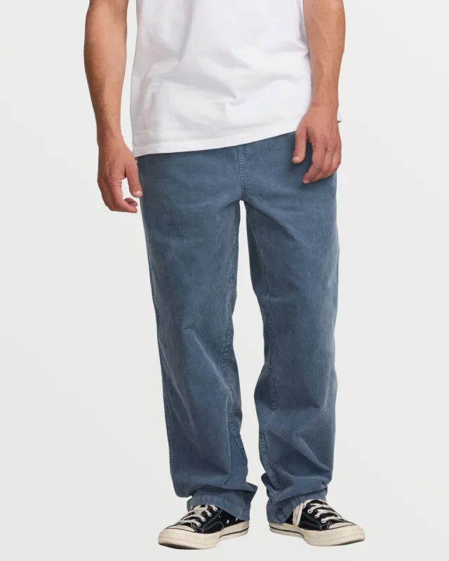 Larry Elastic Waist Corduroy Pants - Slate Blue - Slate Blue made by Billabong