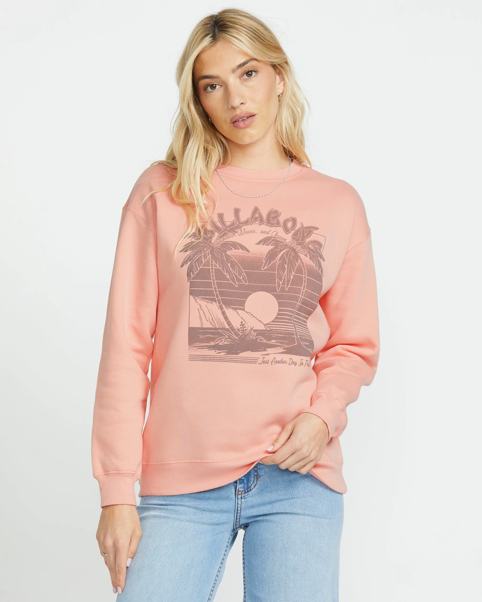 Sunset Memories Crew Sweatshirt - Peach Kiss sold by Billabong