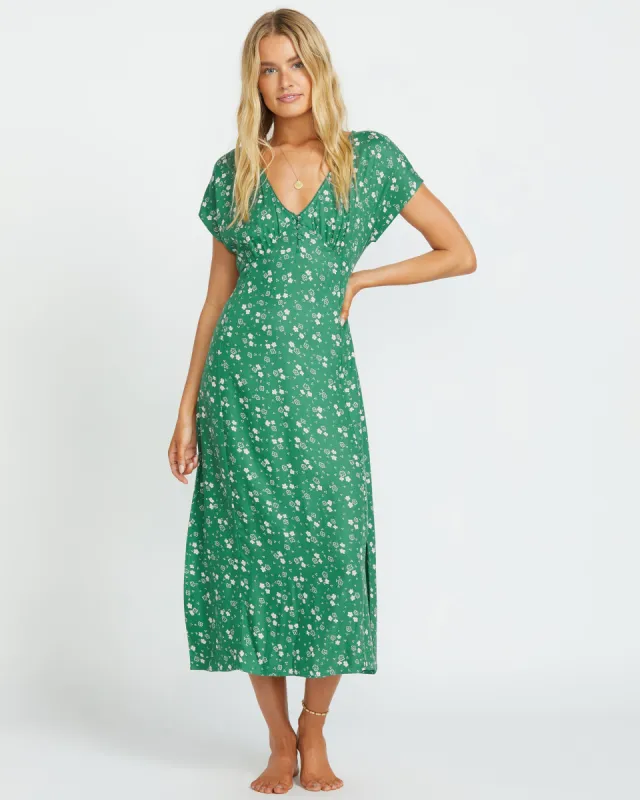Bright Skies Midi Dress - Island Green made by Billabong