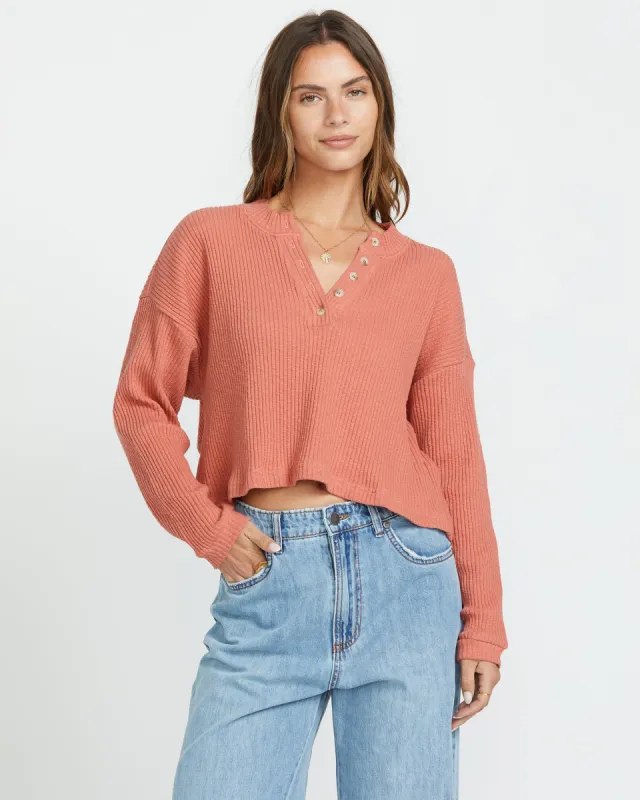 Good Catch Long Sleeve Tee - Dark Coral sold by Billabong
