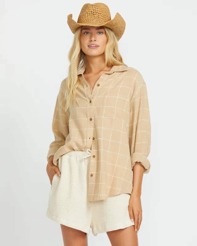 Layer Up Long Sleeve Shirt - Khaki sold by Billabong
