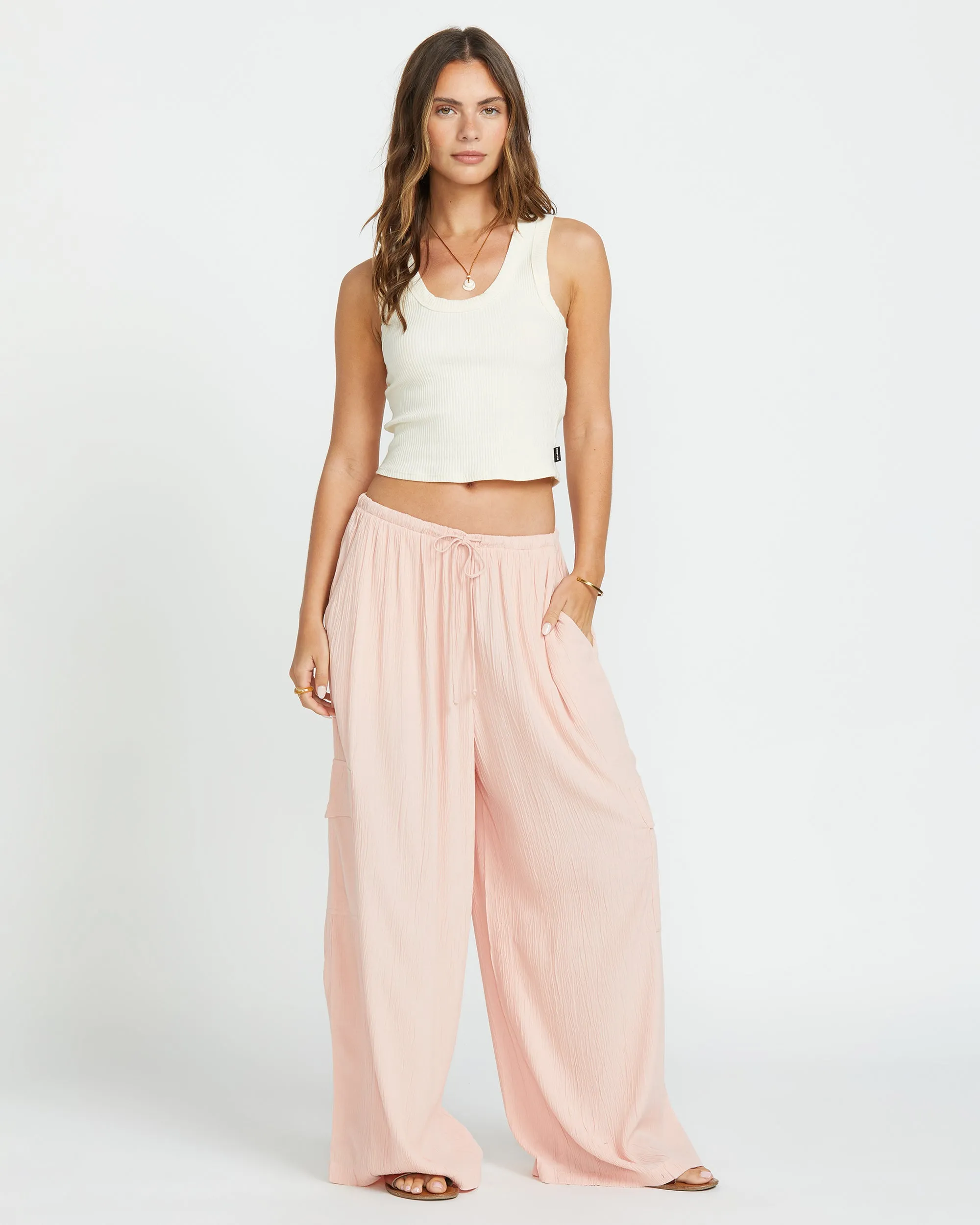 Beach Babe Cargo Elastic Waist Pants - Dusty Peach sold by Billabong product image thumbnail 4