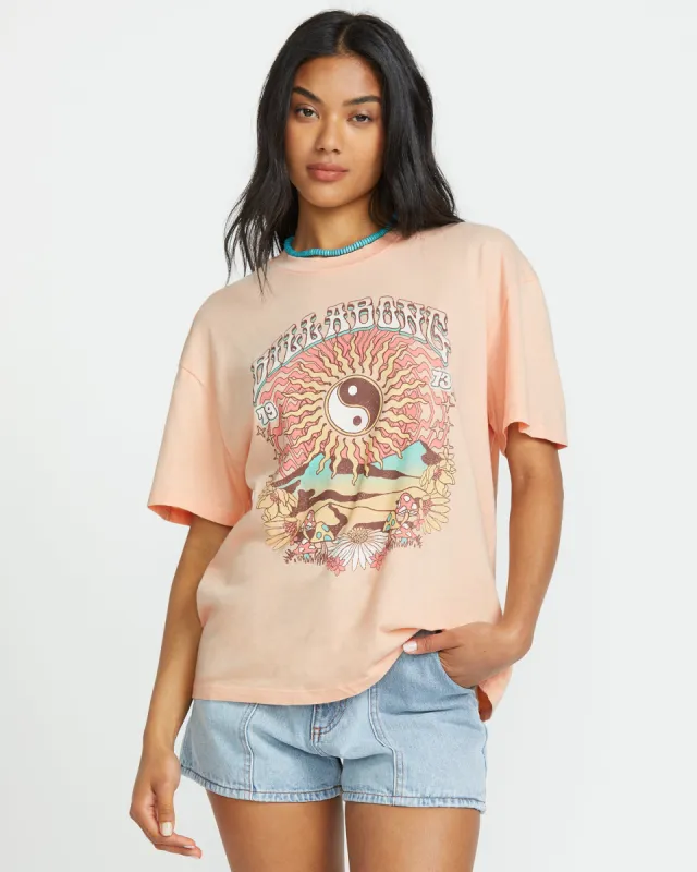 In The Balance Short Sleeve Tee - Soft Peach sold by Billabong