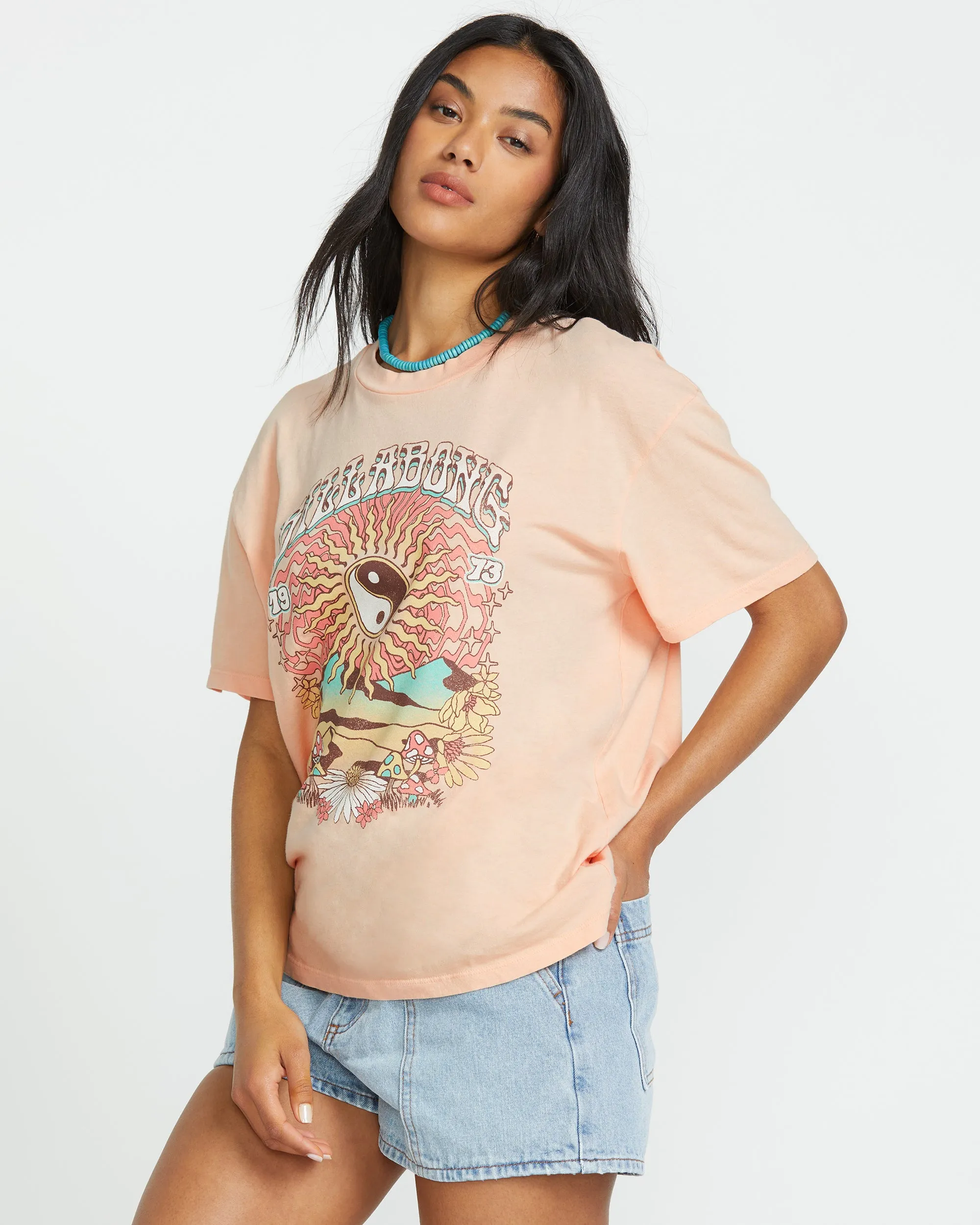 In The Balance Short Sleeve Tee - Soft Peach sold by Billabong product image thumbnail 3
