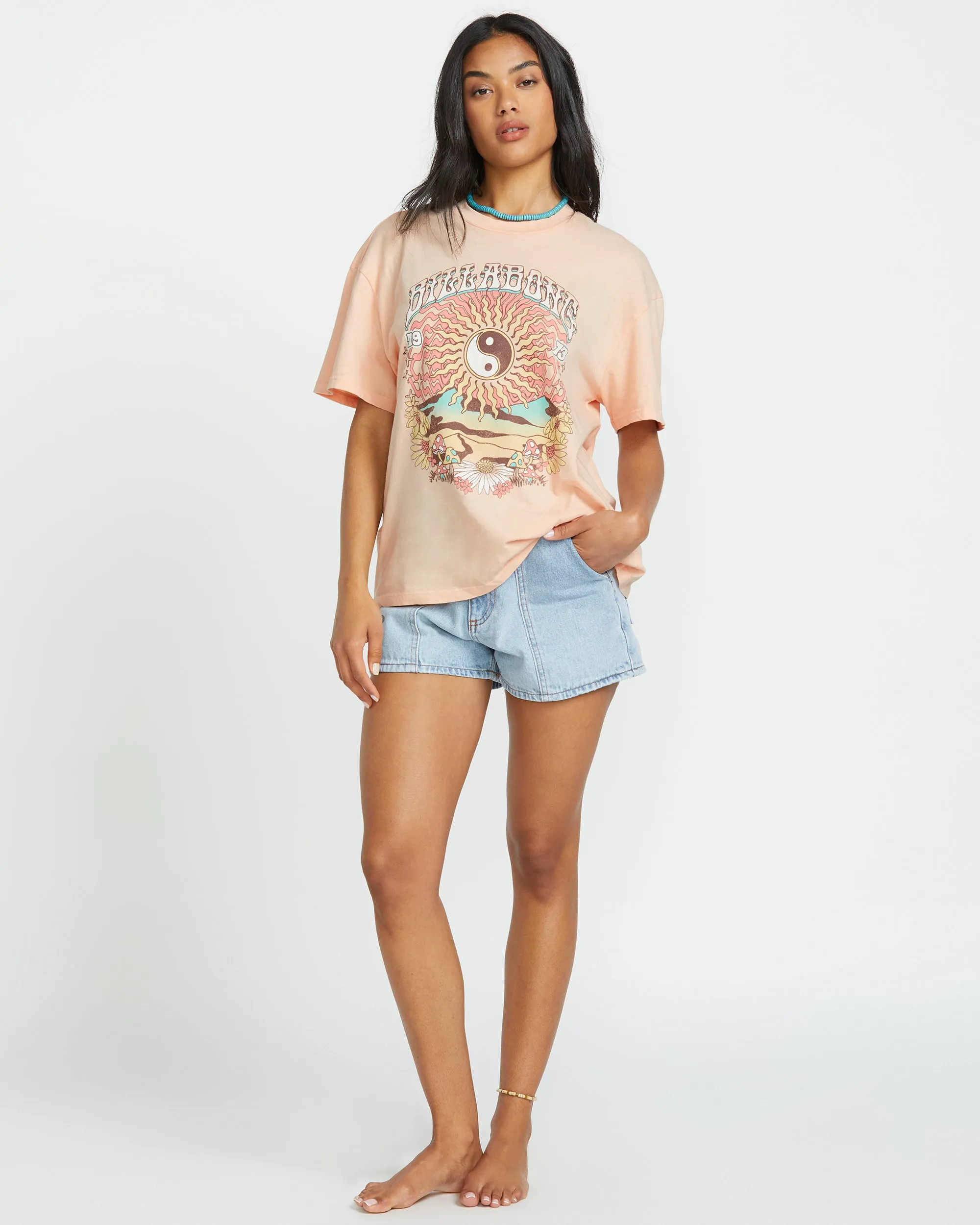 In The Balance Short Sleeve Tee - Soft Peach sold by Billabong product image thumbnail 4