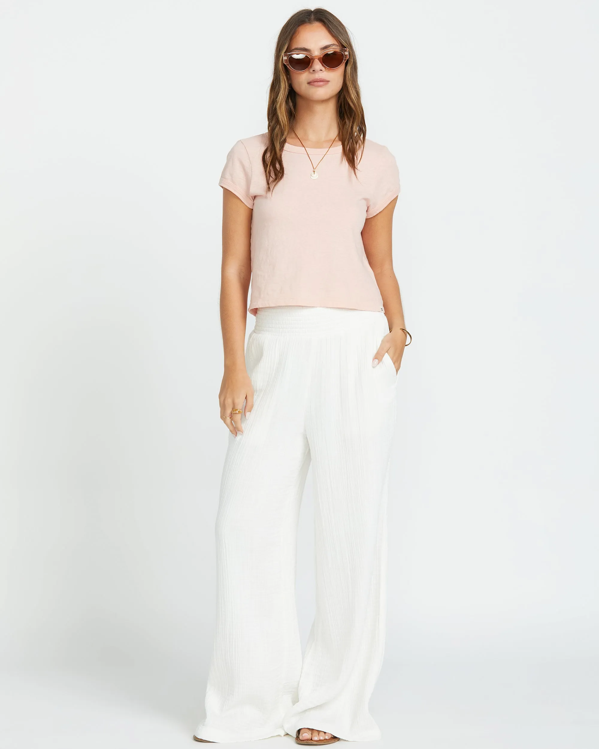 New Waves Gauze Elastic Waist Pants - Salt Crystal sold by Billabong product image thumbnail 4