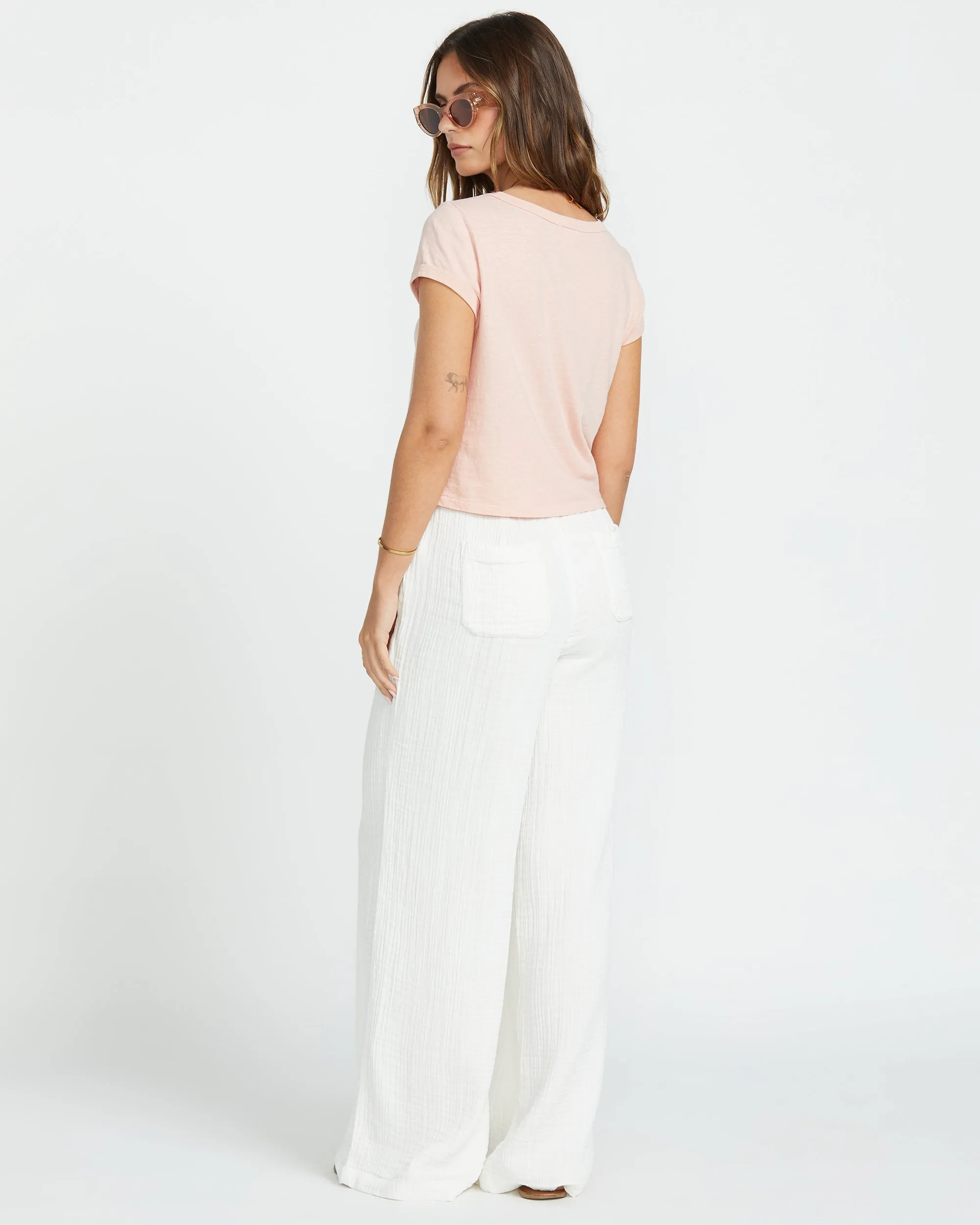 New Waves Gauze Elastic Waist Pants - Salt Crystal sold by Billabong product image thumbnail 2