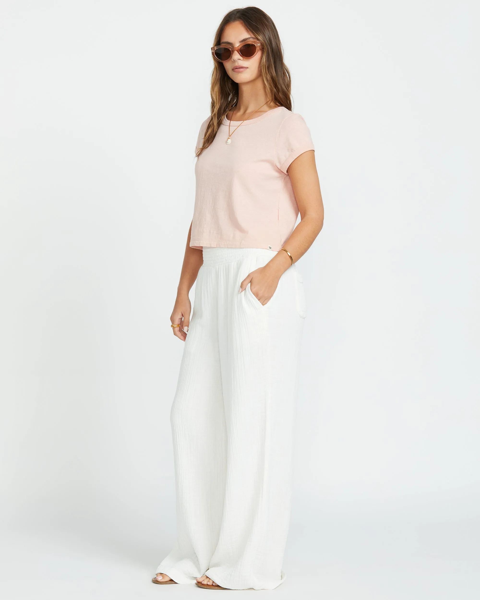 New Waves Gauze Elastic Waist Pants - Salt Crystal sold by Billabong product image thumbnail 3