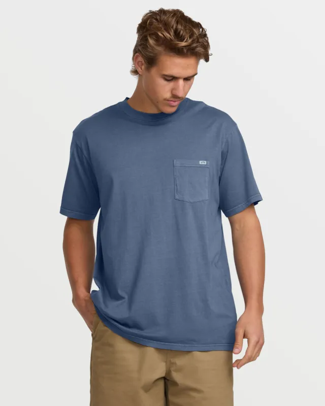 Essential Premium Wave Wash Pocket Tee - Slate Blue sold by Billabong