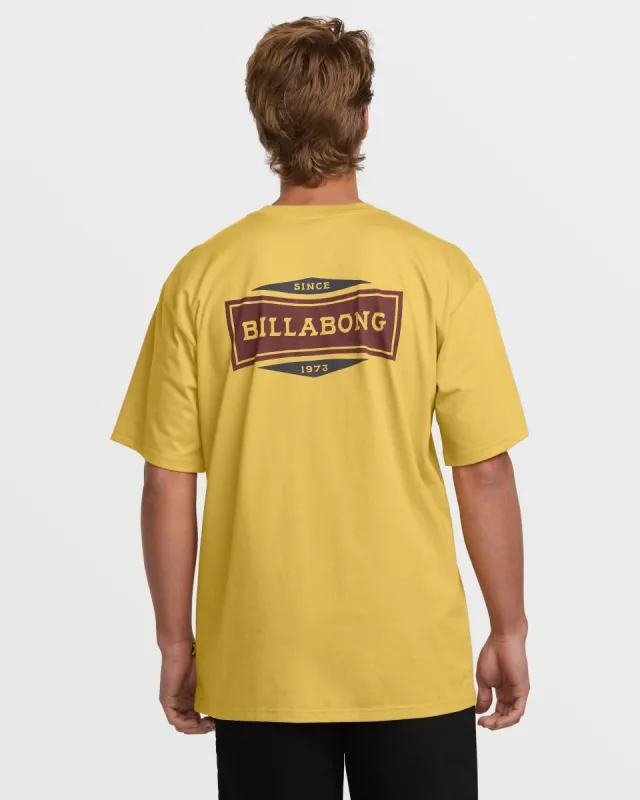 Walled Regular Short Sleeve Tee - Vintage Gold sold by Billabong