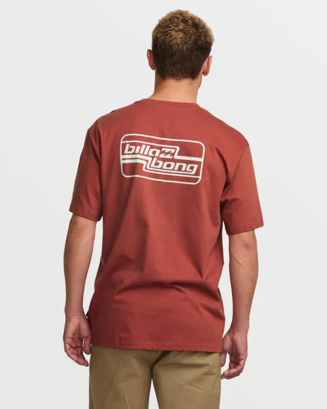 Walled Regular Short Sleeve Tee - Dusty Red sold by Billabong
