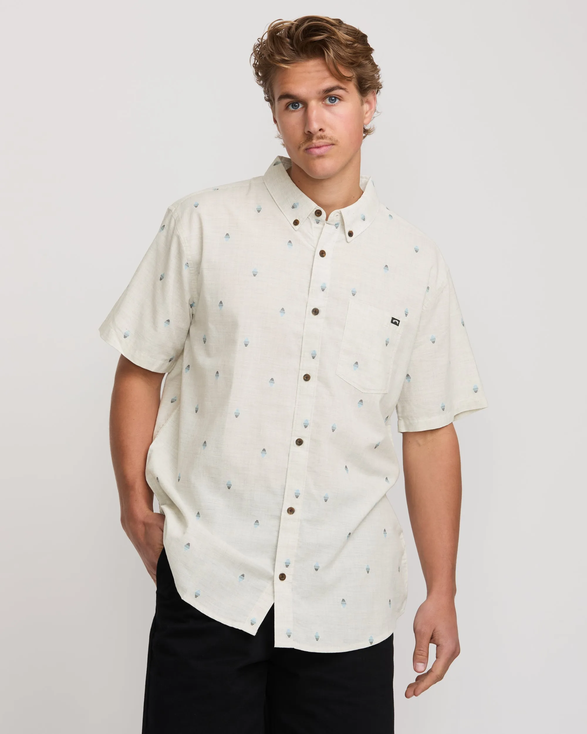 All Day Jacquard Short Sleeve Shirt - Oatmeal sold by Billabong