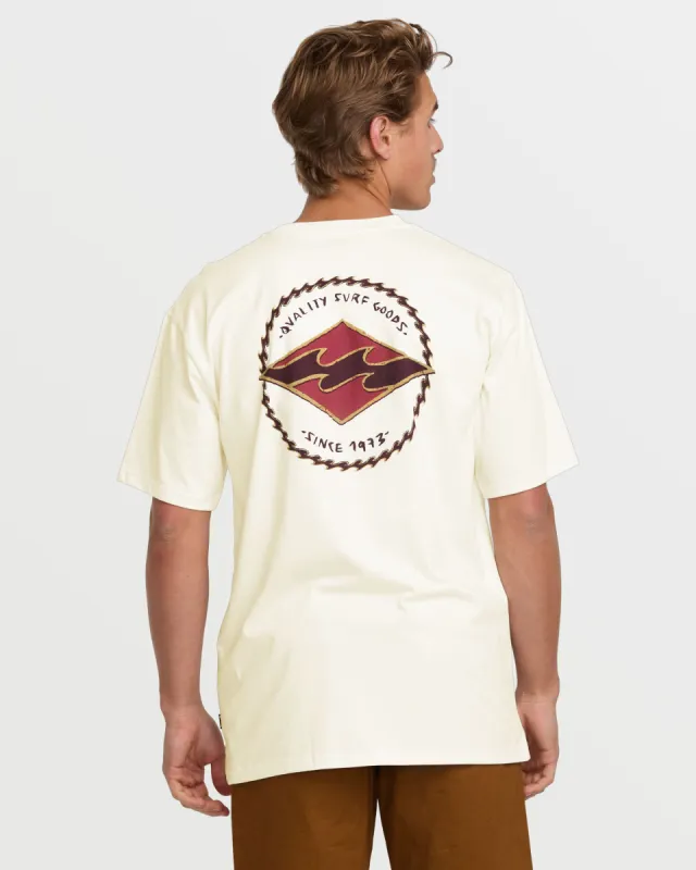 Rotor Diamond Regular Short Sleeve Tee - Off White sold by Billabong