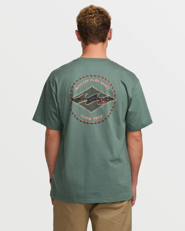 Rotor Diamond Regular Short Sleeve Tee - Dark Slate sold by Billabong