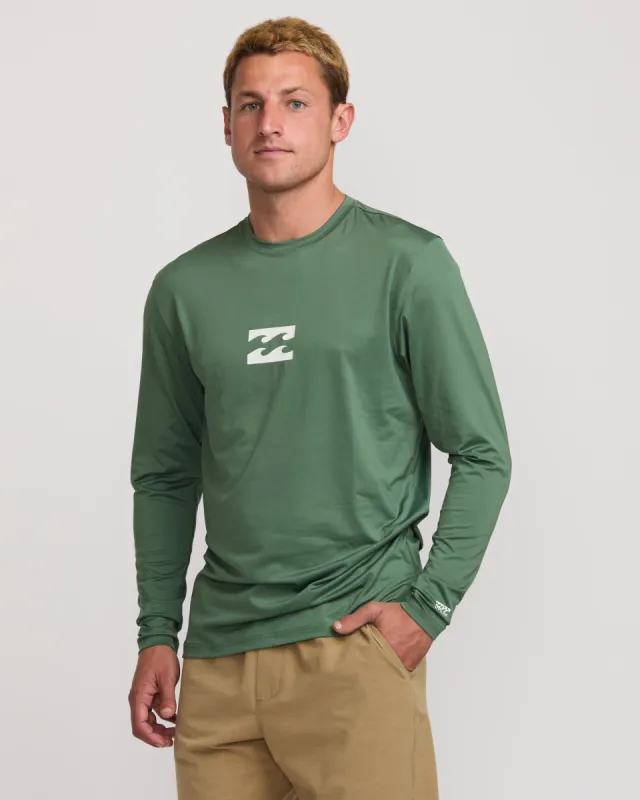 All Day Wave Loose Fit Long Sleeve Surf Tee - Moss sold by Billabong