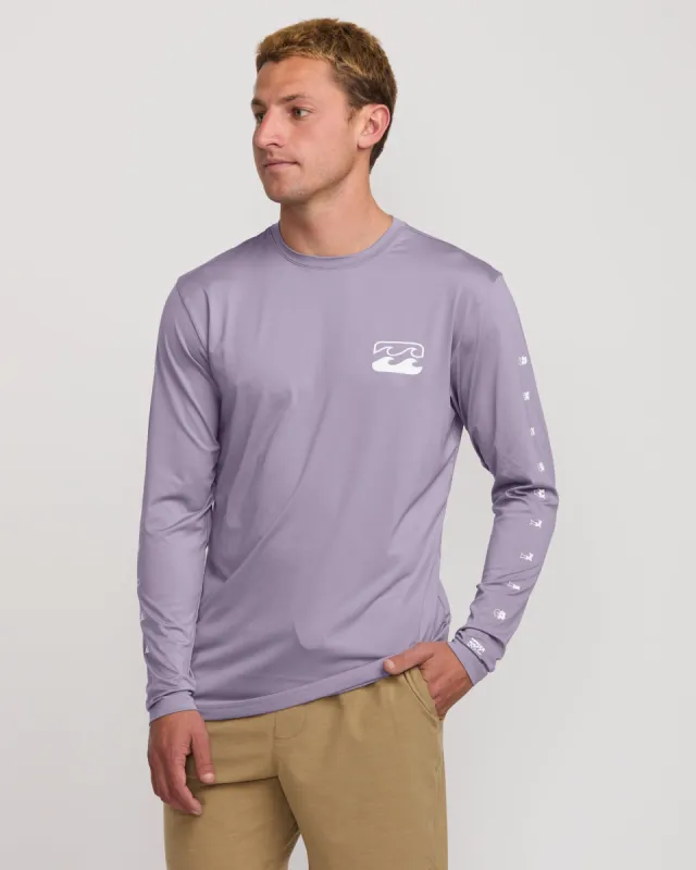 Unity Loose Fit Long Sleeve Surf Tee - Light Purple sold by Billabong
