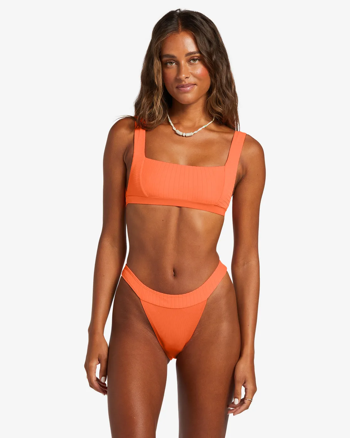 Lined Up Banded Hike Bikini Bottoms - Poppin Peach sold by Billabong product image thumbnail 3