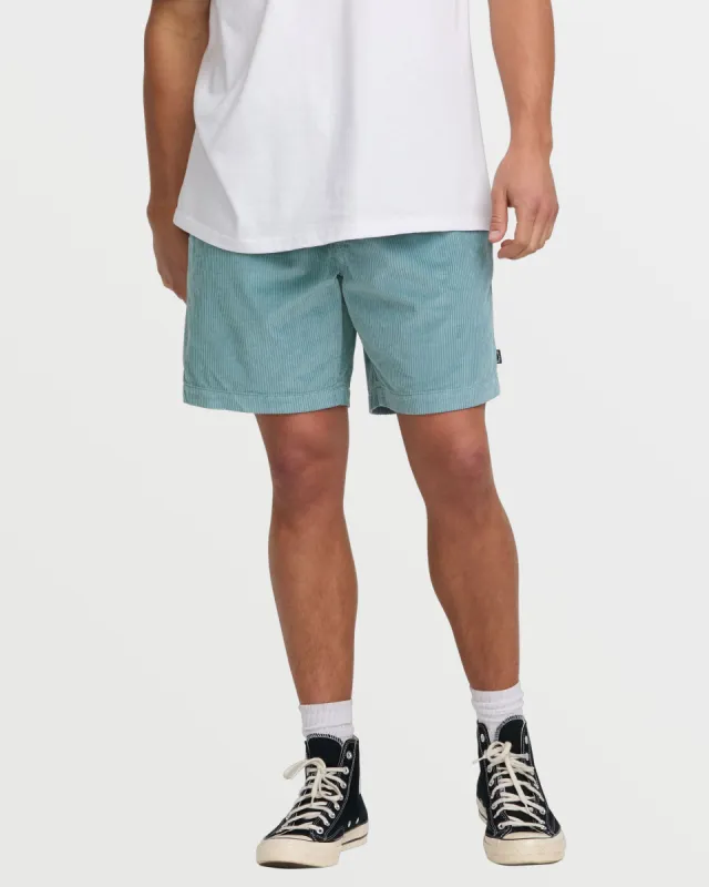 Larry Layback 19" Cord Shorts - Washed Blue sold by Billabong