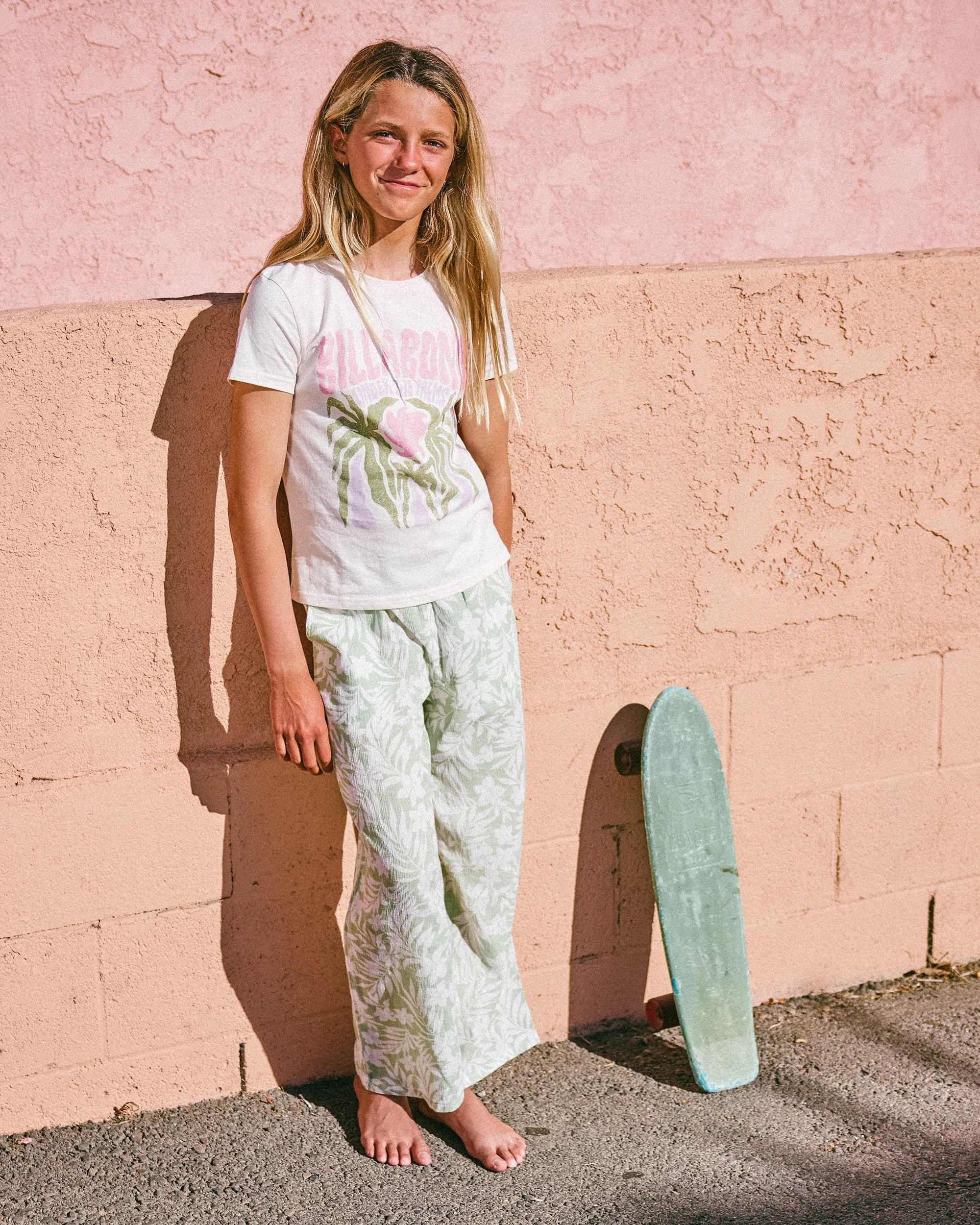 Girls New Waves Wide Leg Pants - Sage Frost sold by Billabong