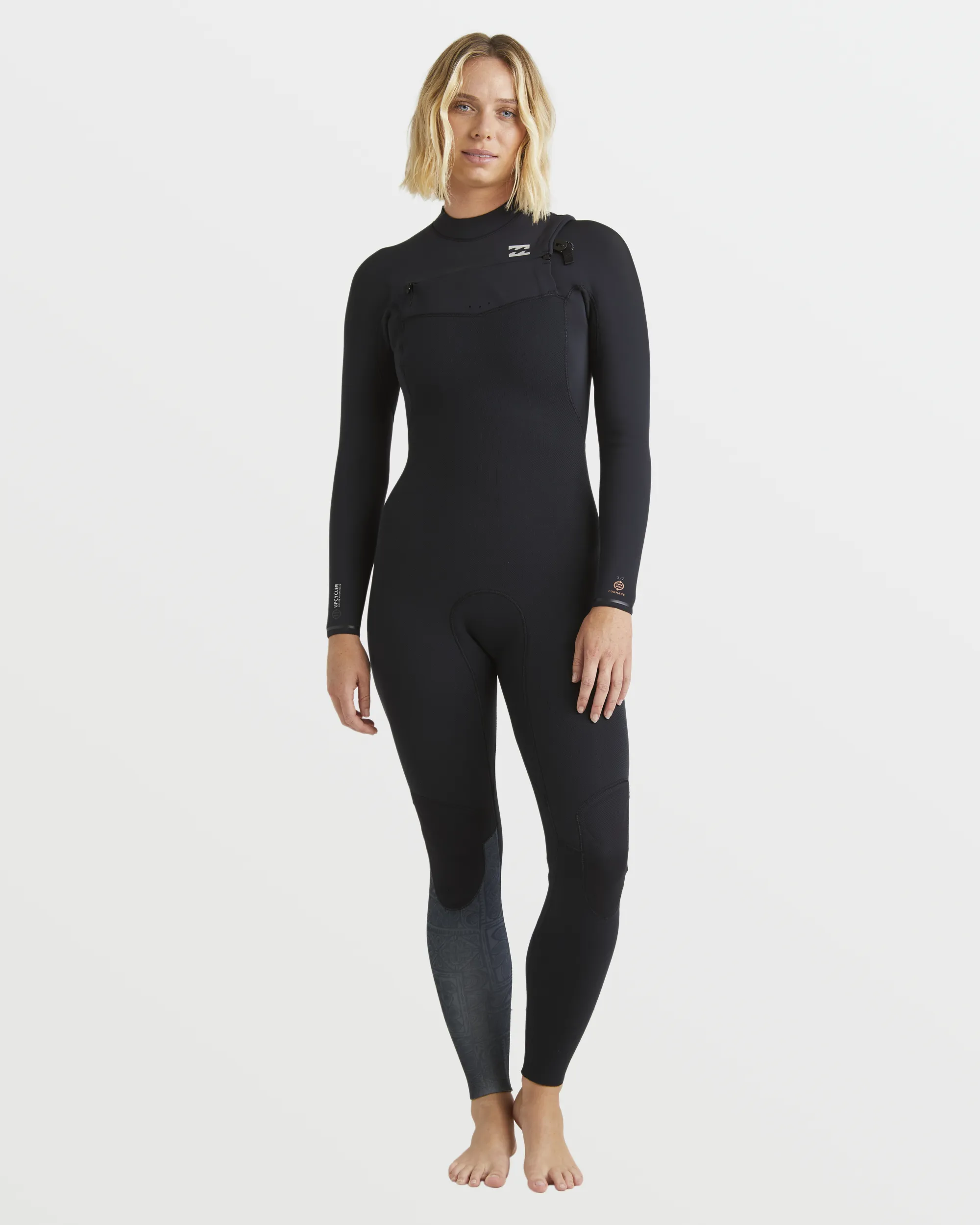 3/2mm Furnace Natural Chest Zip Fullsuit - Black Tiki sold by Billabong